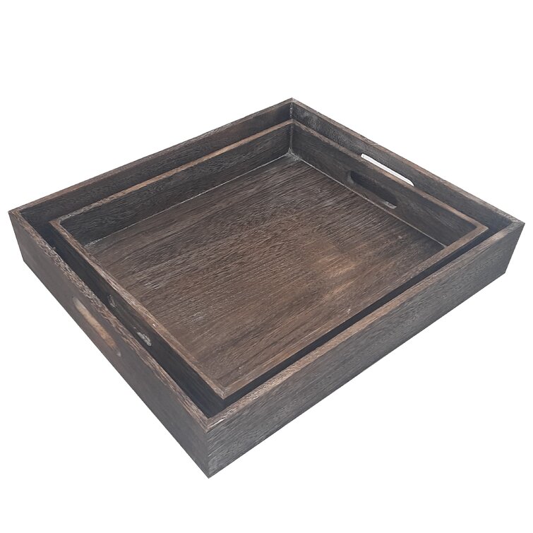 Wooden Tray Small: Set Of 2