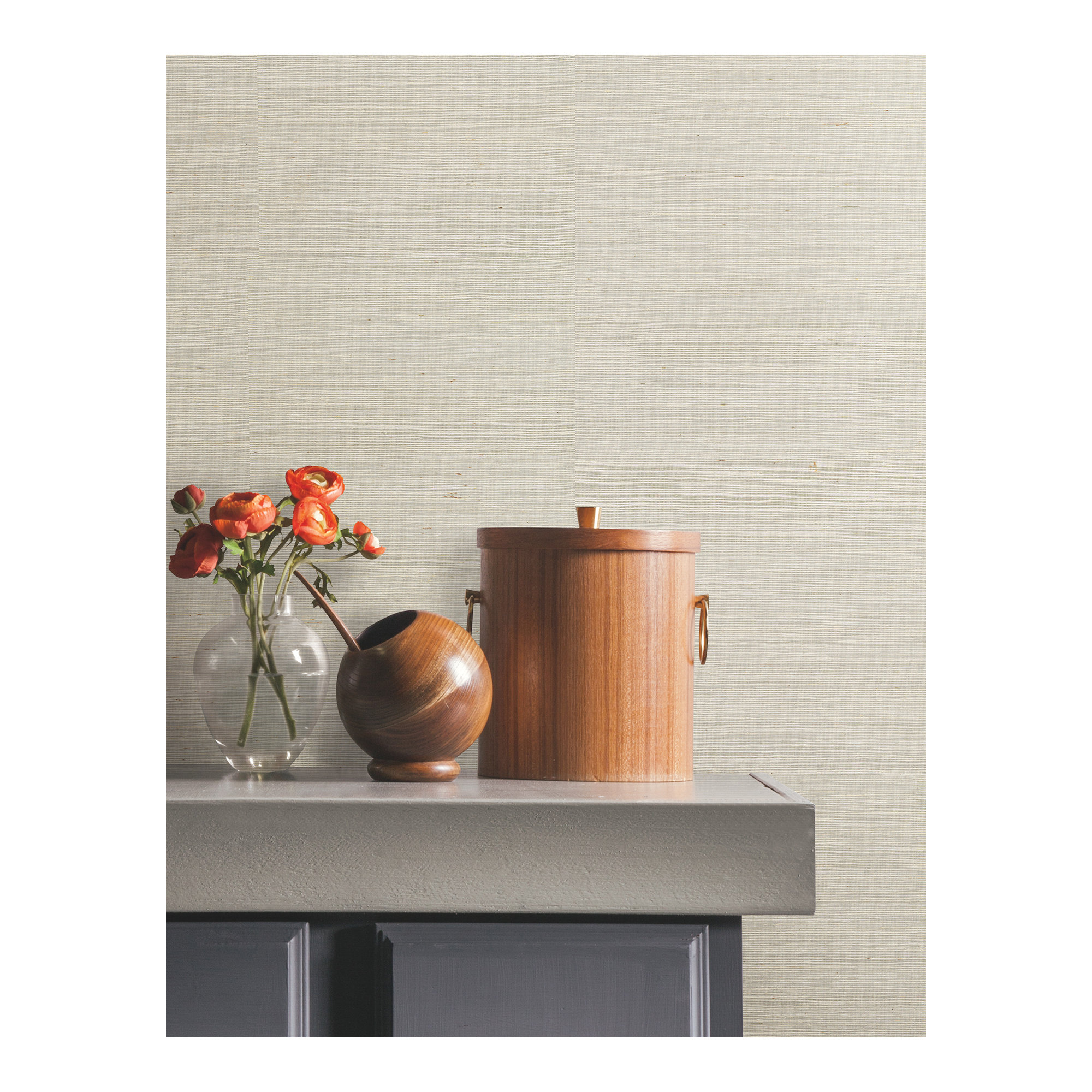 Natural Sisal Peel and Stick Grasscloth Wallpaper, White