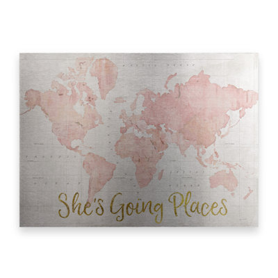" Across The World Shes Going Places Pink " by Sue Schlabach