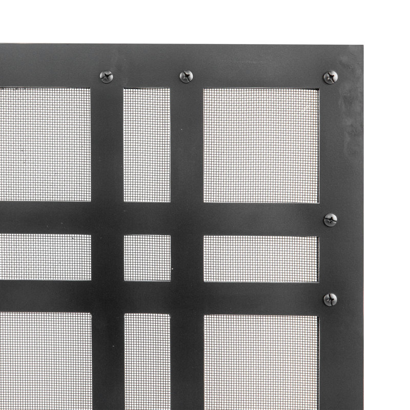 Montana Steel Fireplace Screen, Flat Black