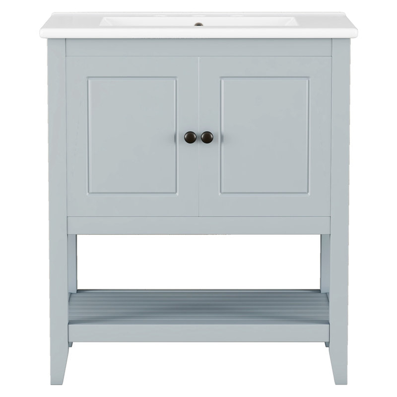 Lavabo de salle de bain 30 po, Gris