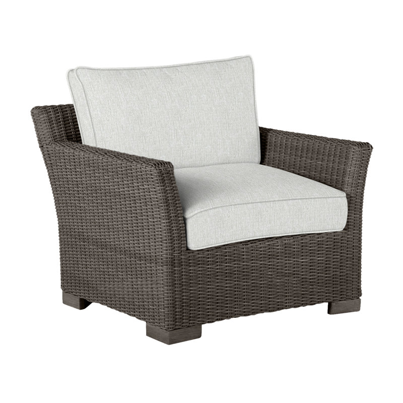 Club Patio Chair with Cushions, Welt, Black Walnut, Bali Pearl