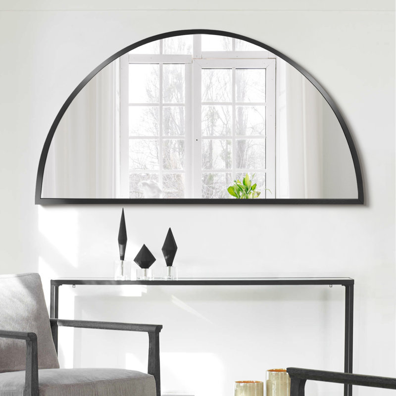 Metal Wall Mirror, Black, 20" x 40"