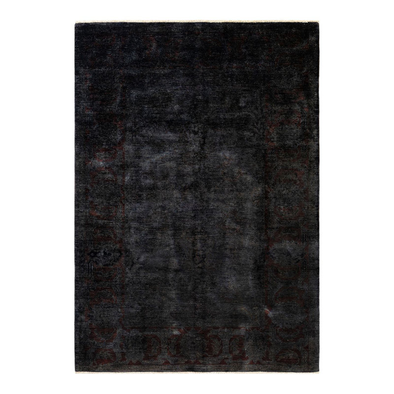 Tapis gris unique de 6 pi x 8 pi 8 po Yazmen