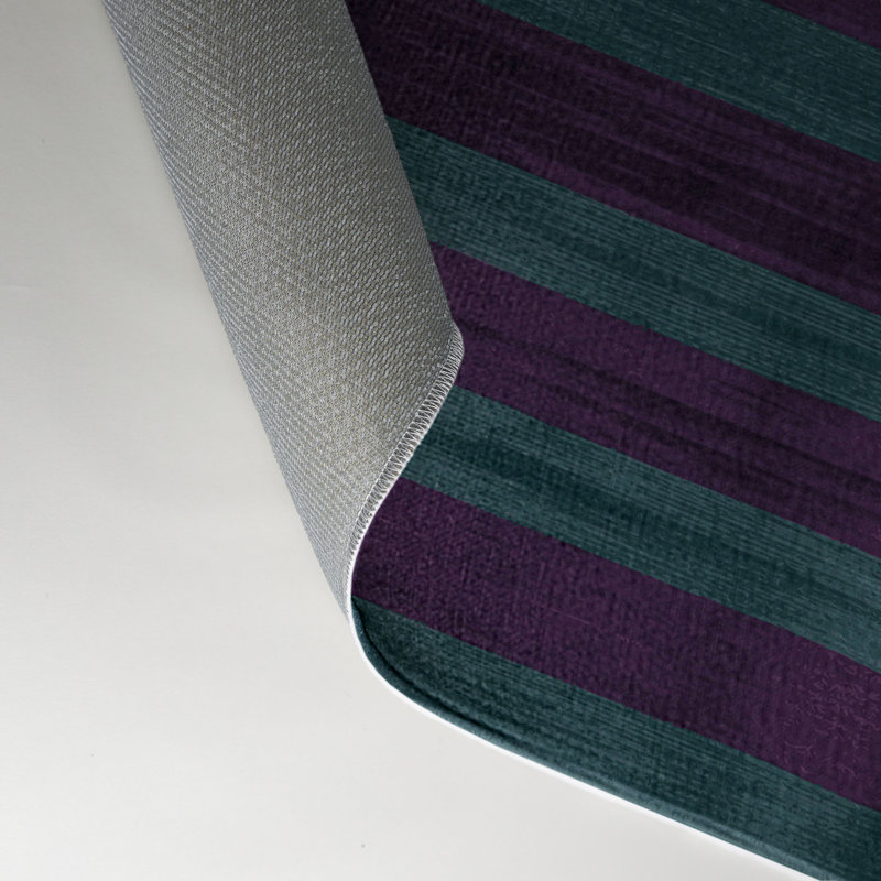 Tapis intérieur / extérieur mauve HorizontalStripes, Rectangle 5 pi x 7 pi