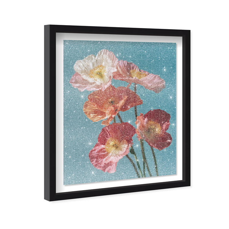 Poppy Bloom I Shadowbox Floral & Botanical Print by Oliver Gal, Black Frame, 16 x 20, 31.5"H x 37.5"W, Black Shadowbox