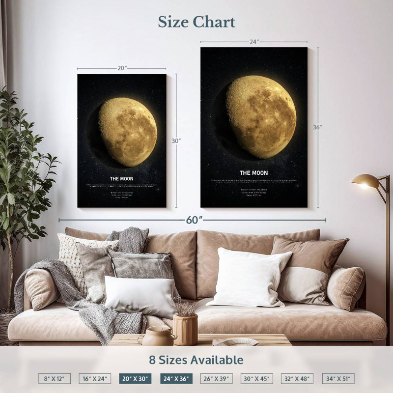 Oberle description de la lune, H 36 po x l 24 po