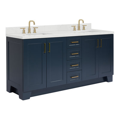 Yazmani 72.25'' Double Bathroom Vanity with Top -  Everly Quinn, 22A1F79E77EE4E30A9929BE692DB32FF