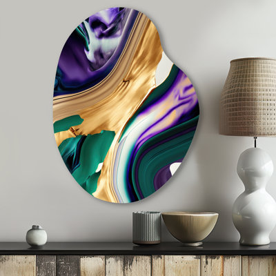 «Mauve», «Green» et «Bold Strokes I» - art mural abstrait en forme de métal, reproduction d'art asymétrique moderne