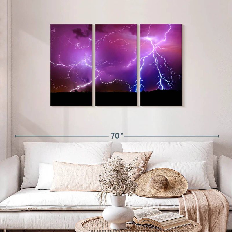 Alvord Arlington Lightning Storm, H 28 po x l 45 po