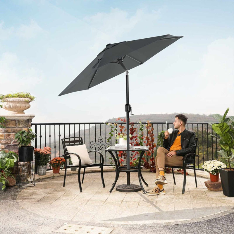 Parasol de plage de 74,8 po Shavante avec contrepoids en tissu inclus