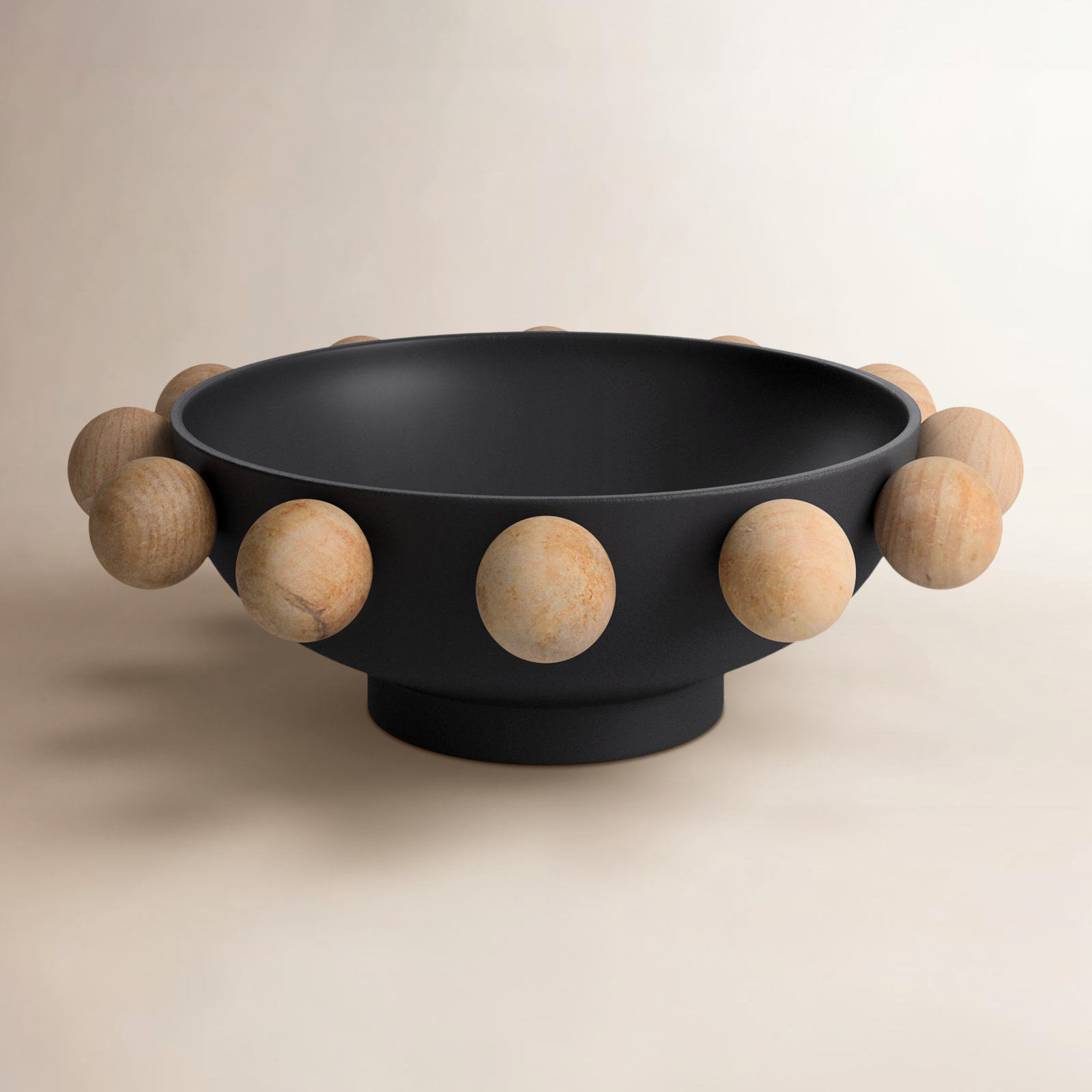 Handmade Wood Decorative Bowl 1, Black