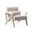 Markiest 26.8" Wide Upholstered Linen Blend Accent Chair with Wooden Legs and One Pillow