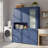 63.3" Freestanding Garage Storage Cabinet with Hutch, Adjustable Shelves, Door Shelf & 3 Drawers, 78.3" Utility Organizer-262517435