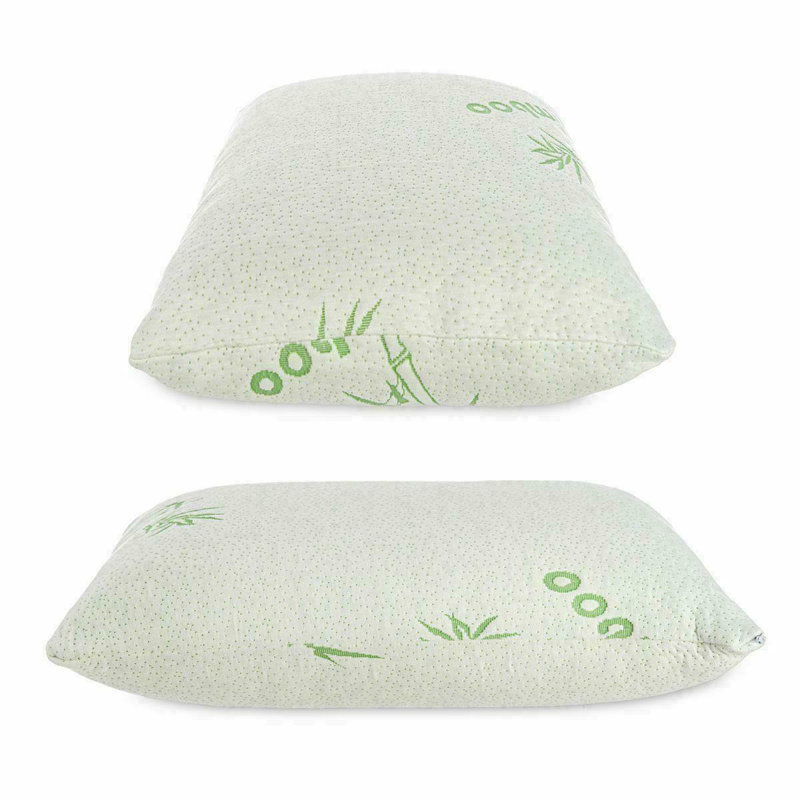Bamboo Memory Foam Pillow Orthopedic Head Neck Support 48 x 74 cm Breathable Cooling Pressure Relief