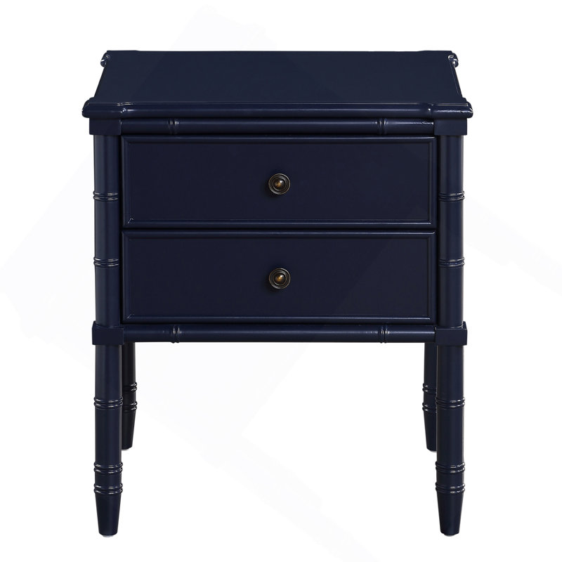 Emmett 2 Drawer Nightstand - Midnight Blue, Dark Blue