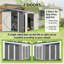 Abri de jardin JAXILYN 2,4 x 1,8 m en métal avec double porte verrouillable, porte latérale réglable et structure en aluminium, gris