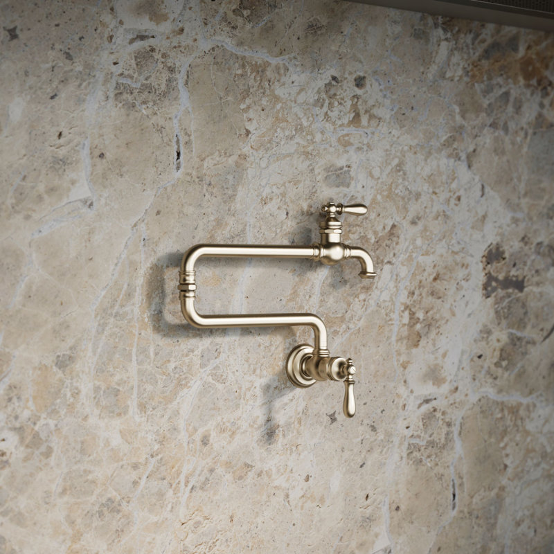 Artifacts® Single-Hole Wall-Mount Pot Filler, Brushed Bronze