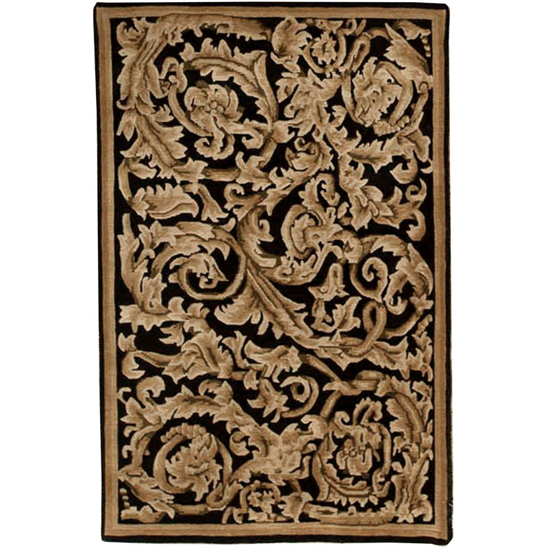 Tapis noir de haute qualité noué à la main