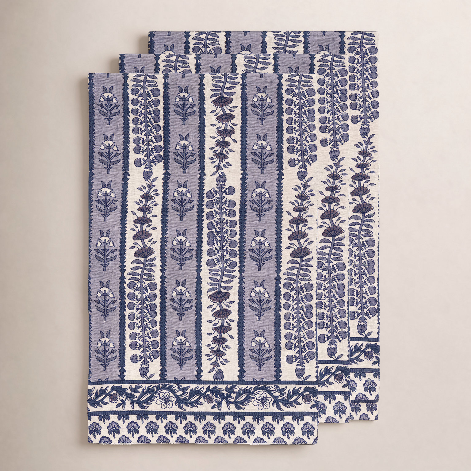 Charlemont Cotton Tea Towel, Blue/Marine