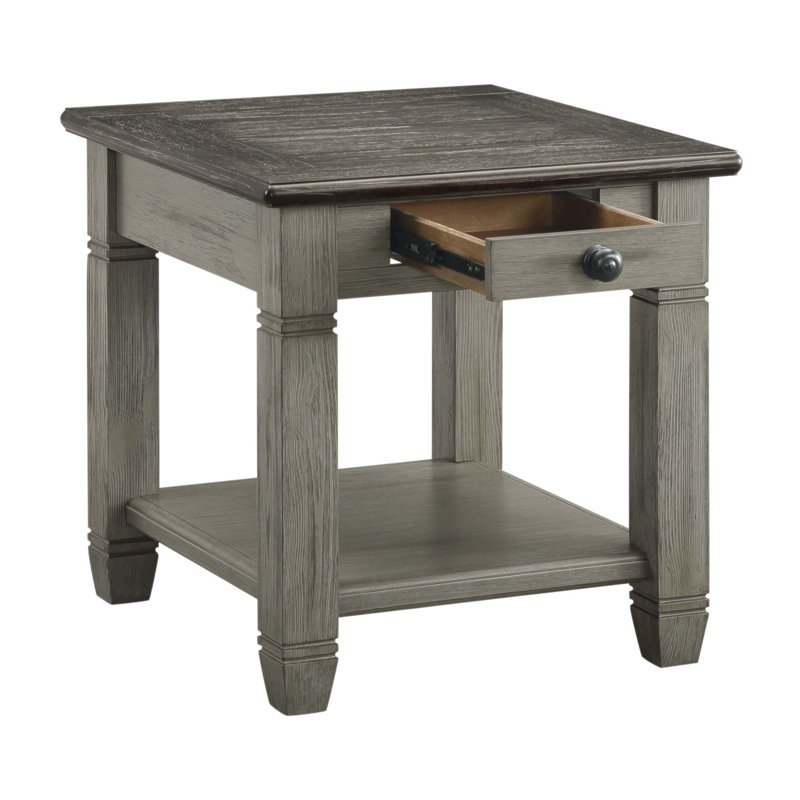 Table de bout Rosy Brown Finish Brown, Gris antique