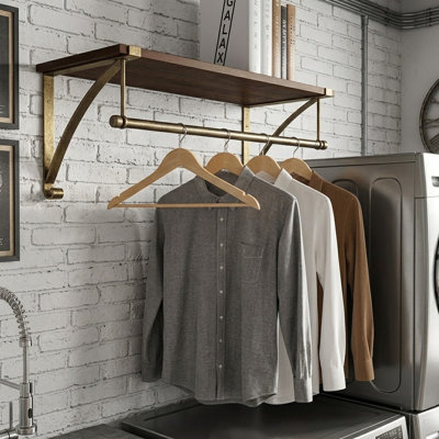 Allen 35.4'' Wall Mounted Clothes Rack