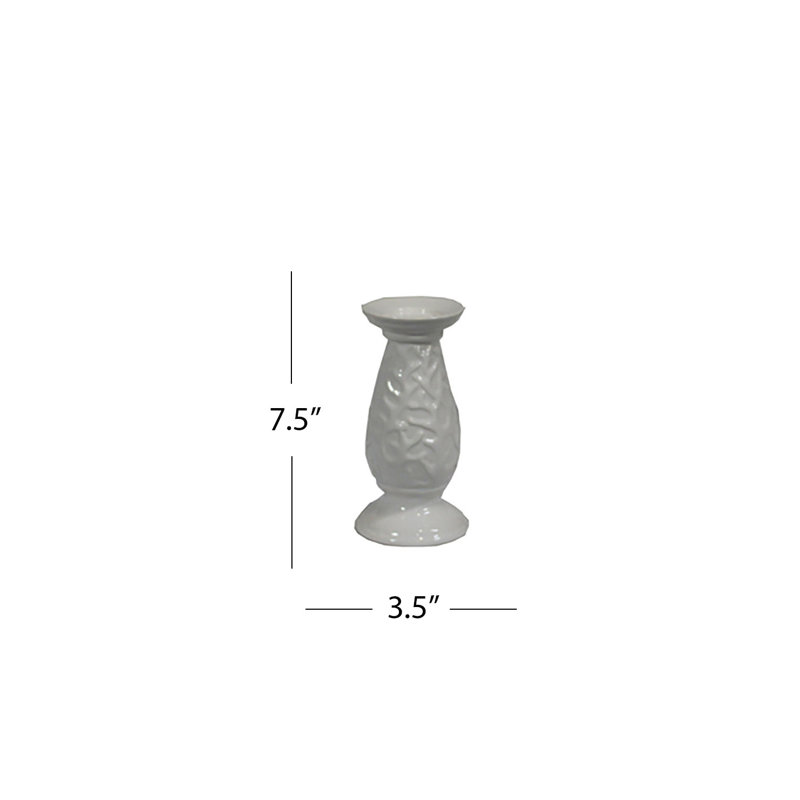 Ensemble de chandelles en céramique 3 pièces pilier, Blanc