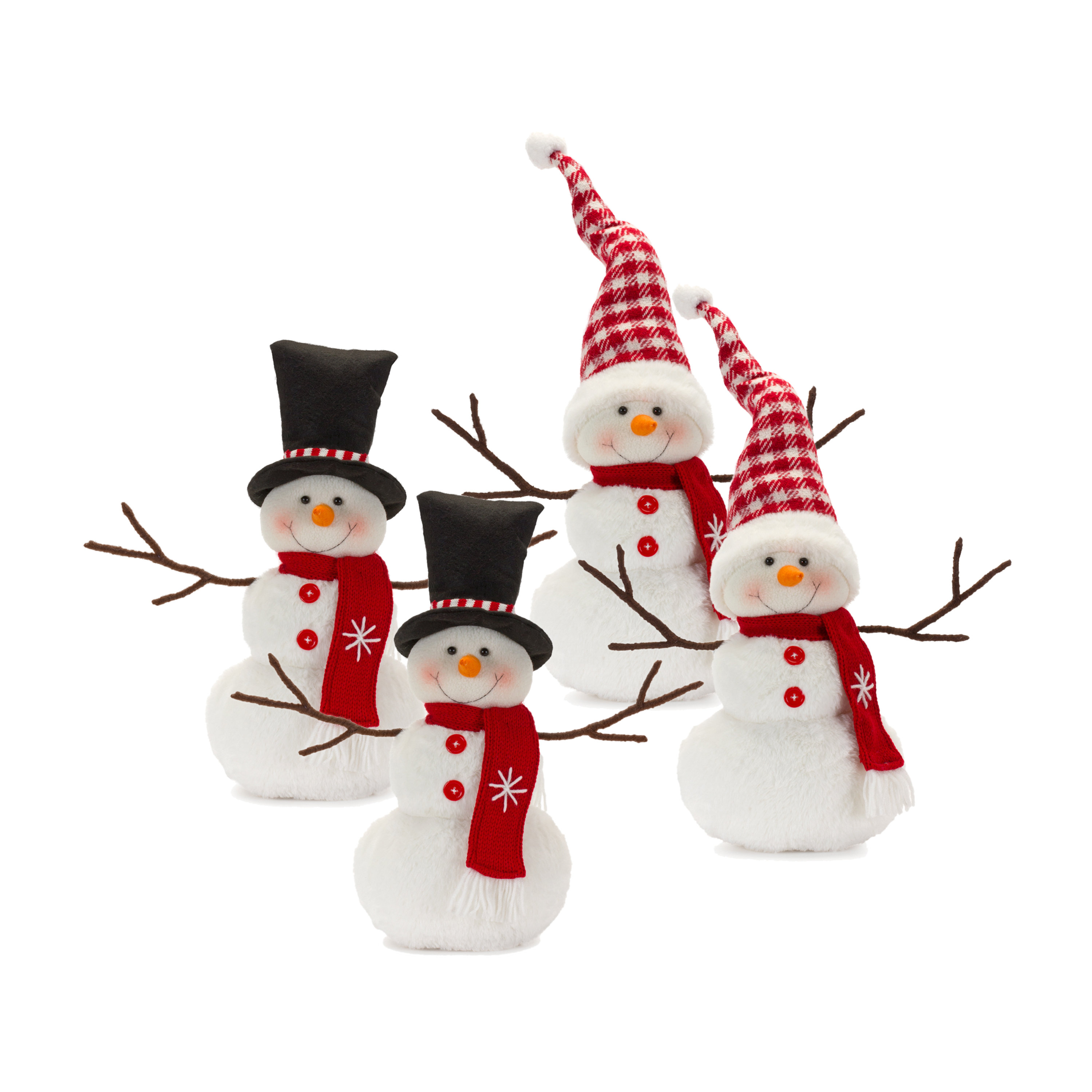 The Holiday Aisle® Polyester Plush 4 Piece Snowman Set | Wayfair