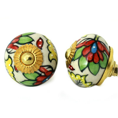 Hand Painted 1 1/2" Diameter Round Knob
