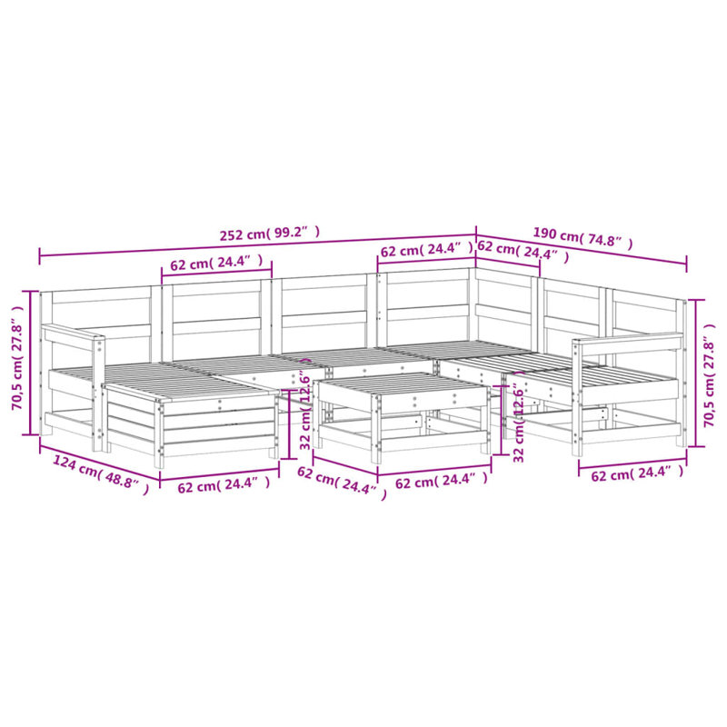 Wicker 6 - Person Garden Lounge Set