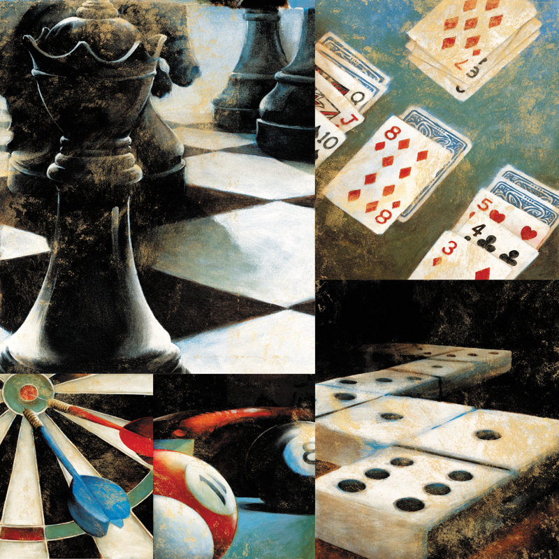 «Game Room 2», impression sur toile tendue, Non, H 12 po x l 12 po, Toile encadrée noire