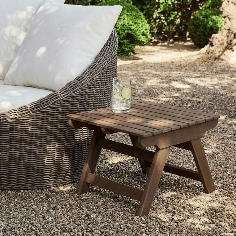 Table d'appoint en bois Bullock, gris