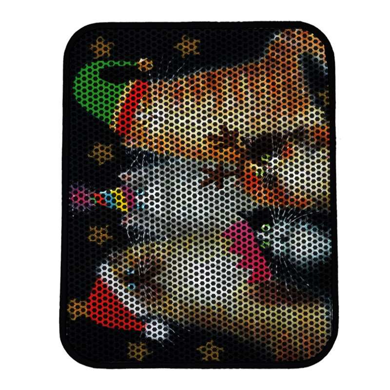 Tapis pour litière de qualité supérieure, 18 po x 24 po | 50% PVC / 50% polyester, lavable à la machine et passer l'aspirateur | Conception durable et facile à nettoyer pour les propriétaires d'animaux de compagnie | Protégez vos planchers des dégâts de la litière