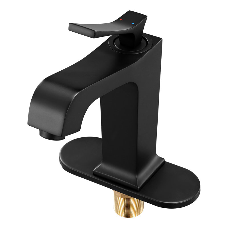 Matte Black Faucet For Kitchen Sink, Single Handle, Push - Button Drain, Temperature Control With Knob Style Curved Spout To Expand Washing Space, 304 Stainless Steel, Bathroom, Rv, Bar Sink Handle