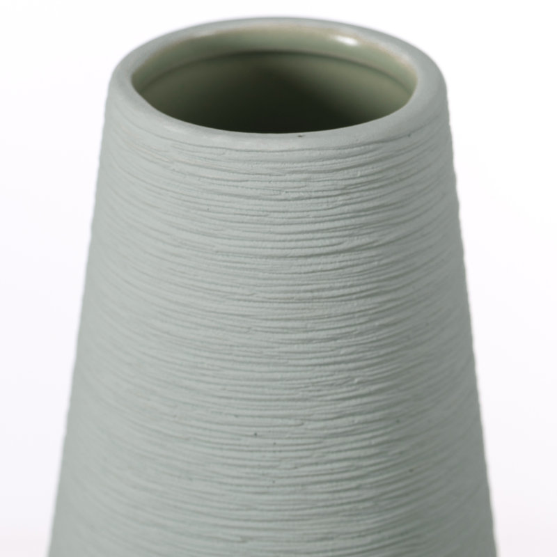 Vase de table en céramique 10 "H, Vert, H 5,50 po x l 2,75 po x P 2,75 po
