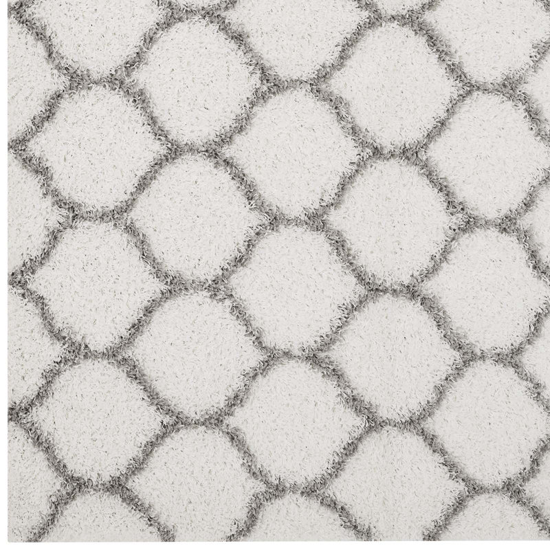 Solvea Moroccan Trellis Shag Area Rug, Rectangle 5' x 8'