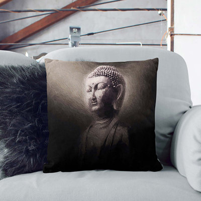 Buddha In A Mist Square Throw Cushion