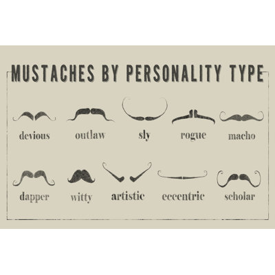 Mustaches Personalities - Wrapped Canvas Rectangle Print