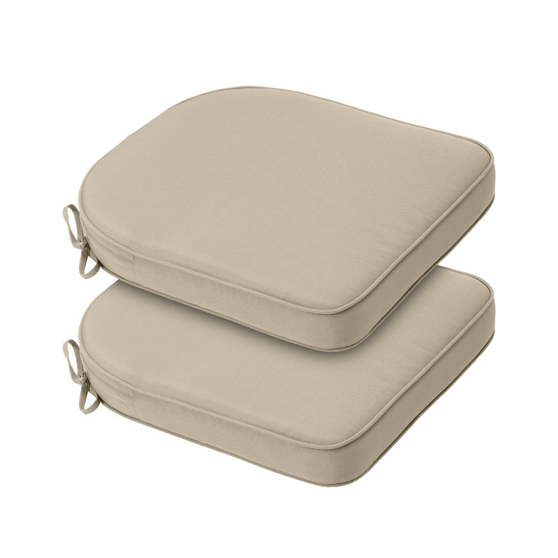 Outdoor 2'' Dining Chair Seat Cushion, 21" W x 21" D, Khaki