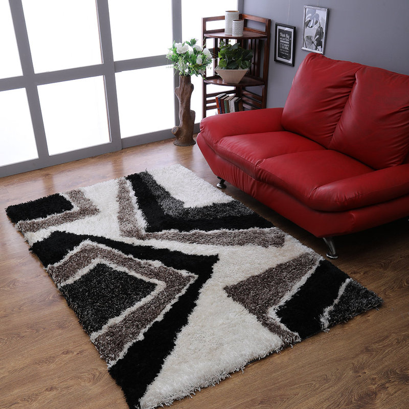 Cattrall Hand Tufted Shag Polyester Eco-Friendly Area Rugs - 5' x 8', Rectangle, Multicolor, Contemporary Modern Design, High Pile Thick Handmade Anti Skid Area Rugs for Living Room, Bed Room