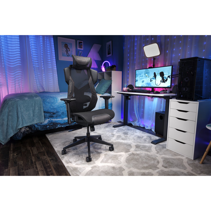 RESPAWN FLEXX Mesh Gaming Chair With Lumbar Support, Ergonomic Gaming Chair with Recline/Tilt Tension Controls, Adjustable Arms, 300lb Max Weight With Wheels for Computer/Desk/Office