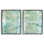 «Teal Abstract Bridge Cityscape», ensemble de 2 toiles flottantes encadrées par Grace Popp