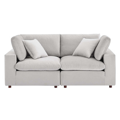 Commix 80" Velvet Square Arm Sofa