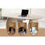 Table de salle à manger en bois extensible, table de cuisine ovale moderne avec un design à deux piliers élégant, parfait pour la salle à manger et le rassemblement, multifonctionnel et peu encombrant, salon et salle à manger.