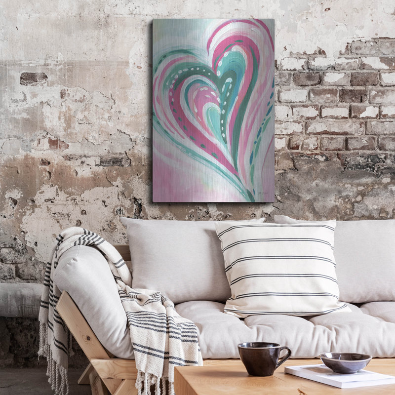 «Abstract Heart» par Yvette St. Amant, art mural en métal, H 36 po x l 24 po