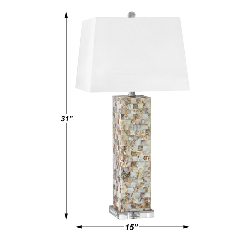 Perla 31" Mother of Pearl Mosaic Table Lamp