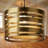 14"W Gold-Tone Metal Drum Shade Pendant