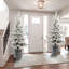 Arbre de Noël floqué de 6,5 pi avec base en pot, 350 lumières DEL blanc chaud, 1386 pointes, branches en PE + PVC avec 31 pommes de pin - petit arbre de fêtes pré-éclairé pour la table, l'entrée ou la décoration intérieure-1930037097