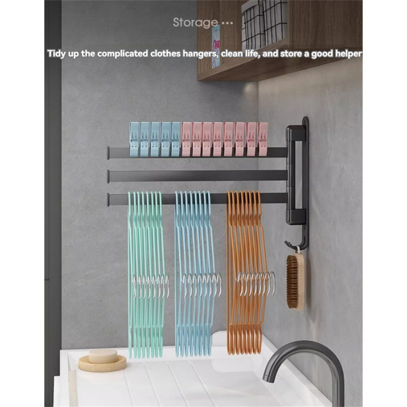 Flexispace 180° Rotatable Balcony Clothes Rack