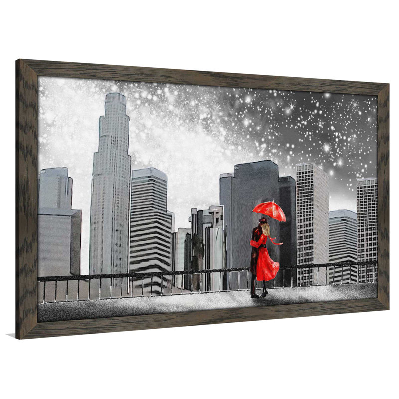 «Winter Romance», reproduction d'impression encadrée, H 21,5 po x l 27,5 po x P 0,75 po, Cadre chocolat patiné